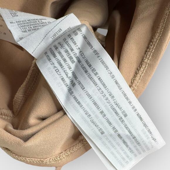 Abercrombie Fitch Seamless Cami Thong Bodysuit XS Brown Soft Girl Y2K Aesthetic - Picture 4 of 6